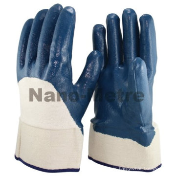 NMSAFETY Jersey liner 3/4 recubierto de seguridad cuff Heavy duty guante de nitrilo / guante de trabajo EN388 4111